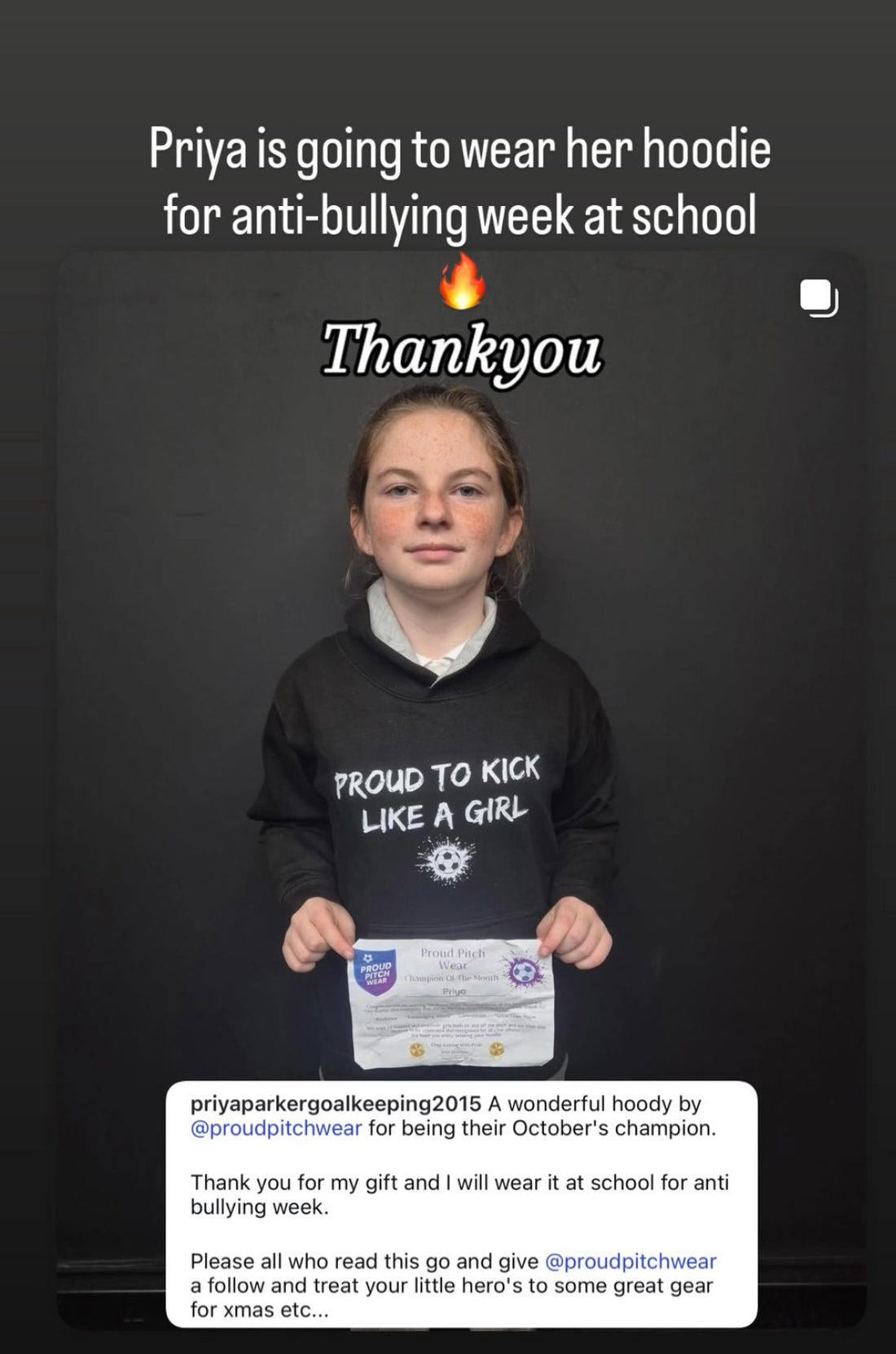 Meet our October Champion Of The Month Winner Priya - Custom Training Wear for Girls & Women in Football