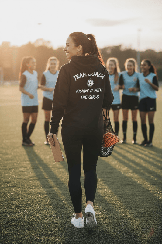 Champion Her Game – Proud Coach Hoodie - Custom Training Wear for Girls & Women in Football