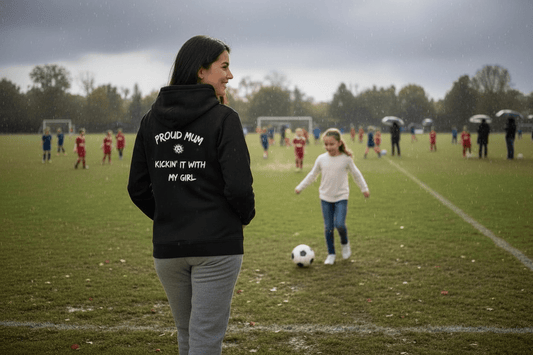 Champion Her Game – Proud Mum Hoodie - Custom Training Wear for Girls & Women in Football