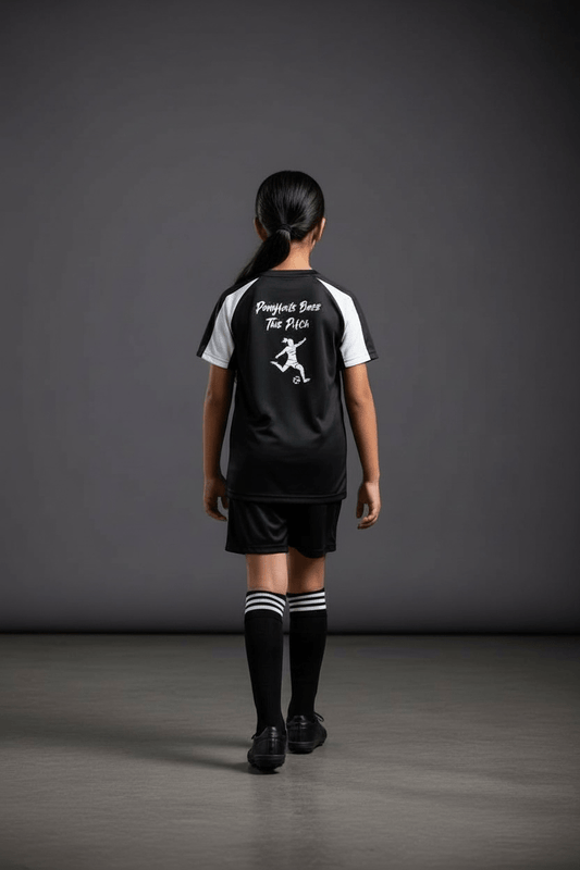 Girls Football Training Top - Ponytails Boss This Pitch | Back Print - Custom Training Wear for Girls & Women in Football