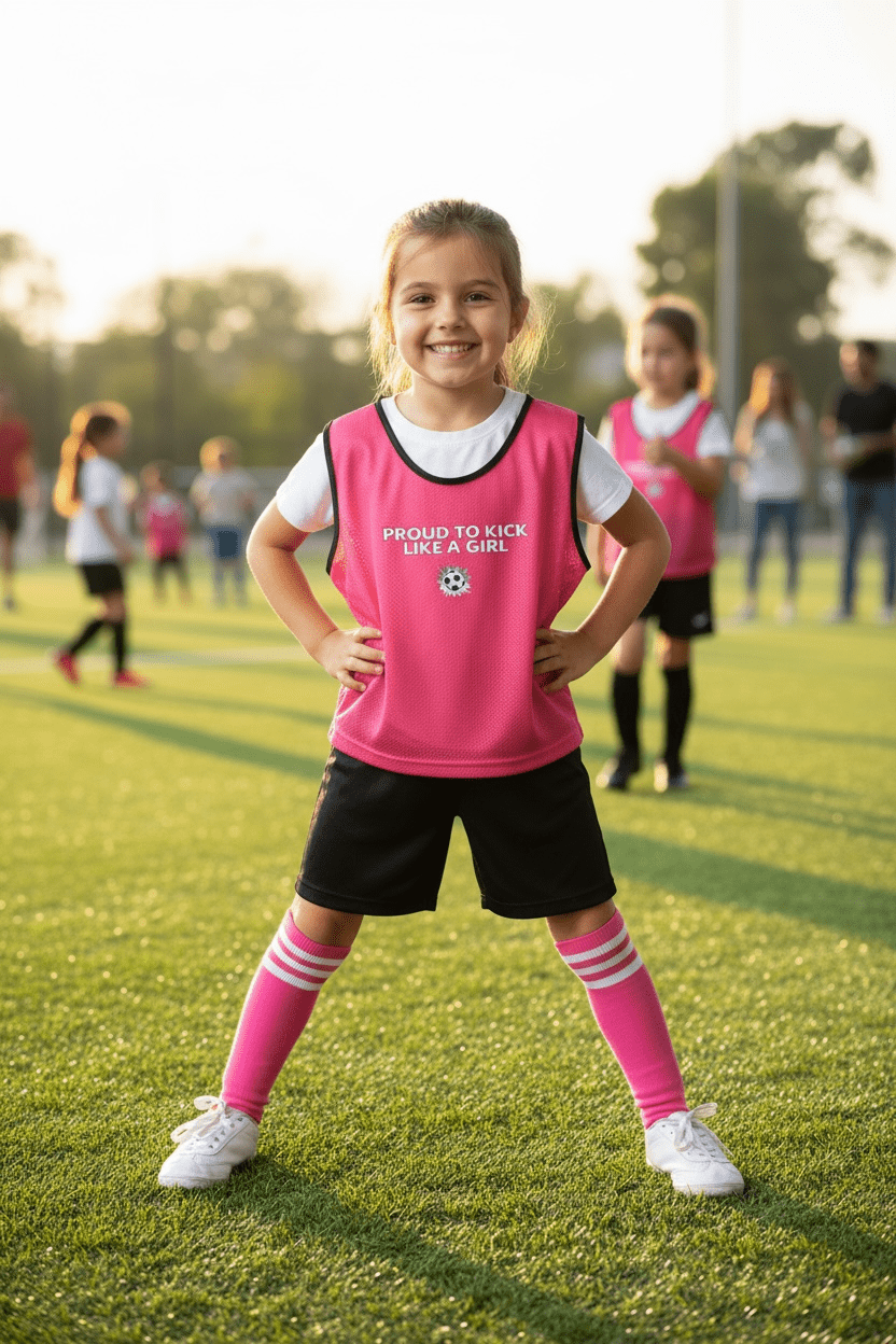 Girls Training Bibs - aged 6 - 10 - Custom Training Wear for Girls & Women in Football